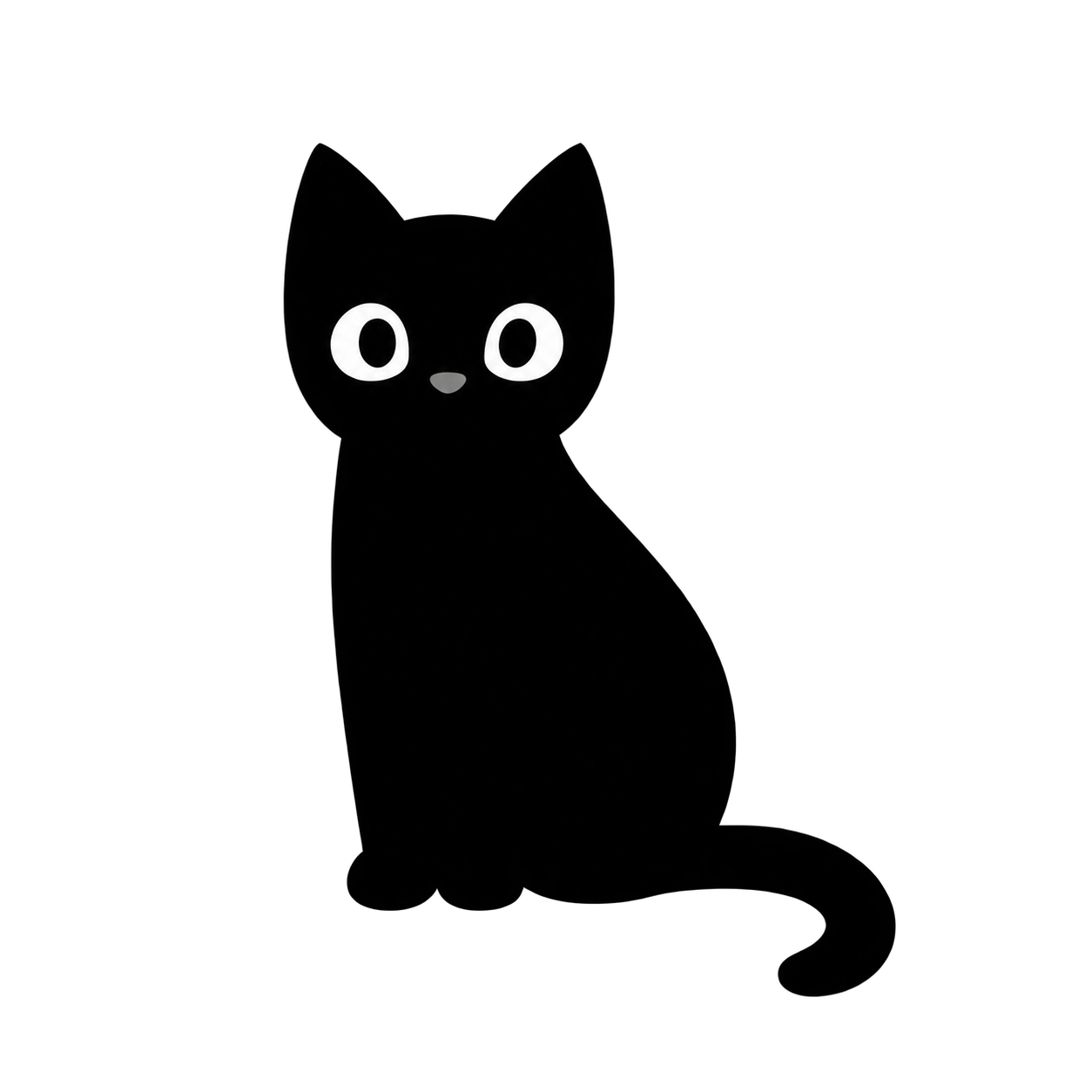 Goupille, un petit chat noir assis